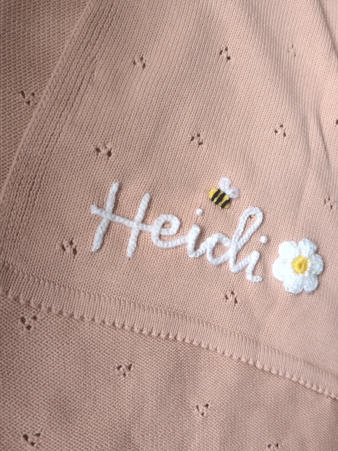 Instagram post: 🐝 H e i d i 🌸

Blanket Details 

🪡 Dusky Pink M...