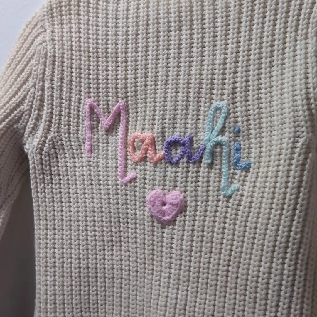 🩷 M a a h i 💜

Knit Details 
🪡 Cream Knit 
🧶 Pastel Rainbow 
🪡 Add on - Small Heart 
.
.
.
TAGS